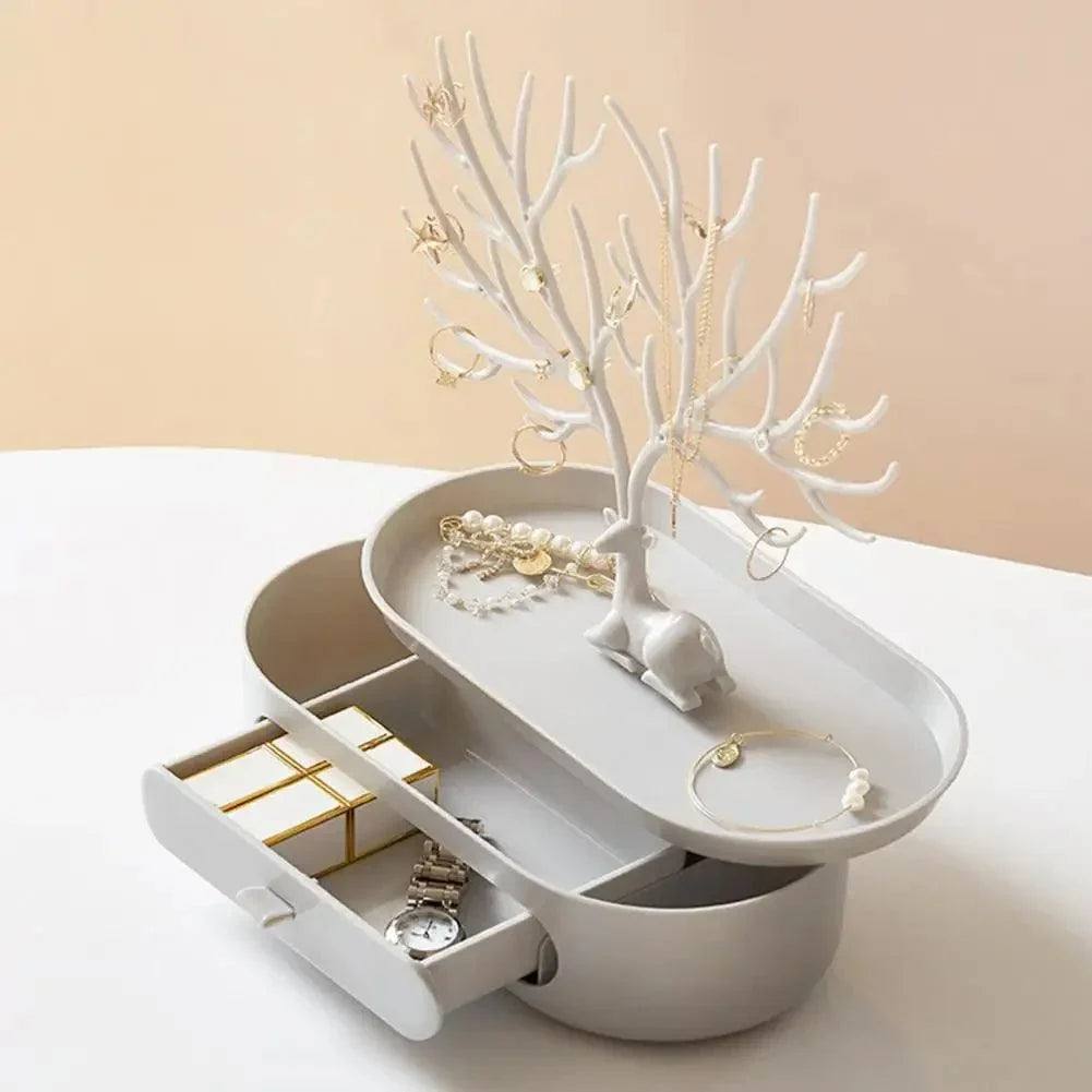 Acrylic Tree Jewellery Organiser with Drawer – view 2