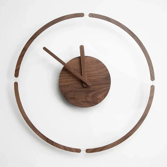 35.5cm Transparent Acrylic & Walnut Silent Quartz Wall Clock