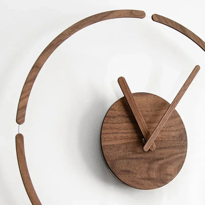 35.5cm Transparent Acrylic & Walnut Silent Quartz Wall Clock – view 3