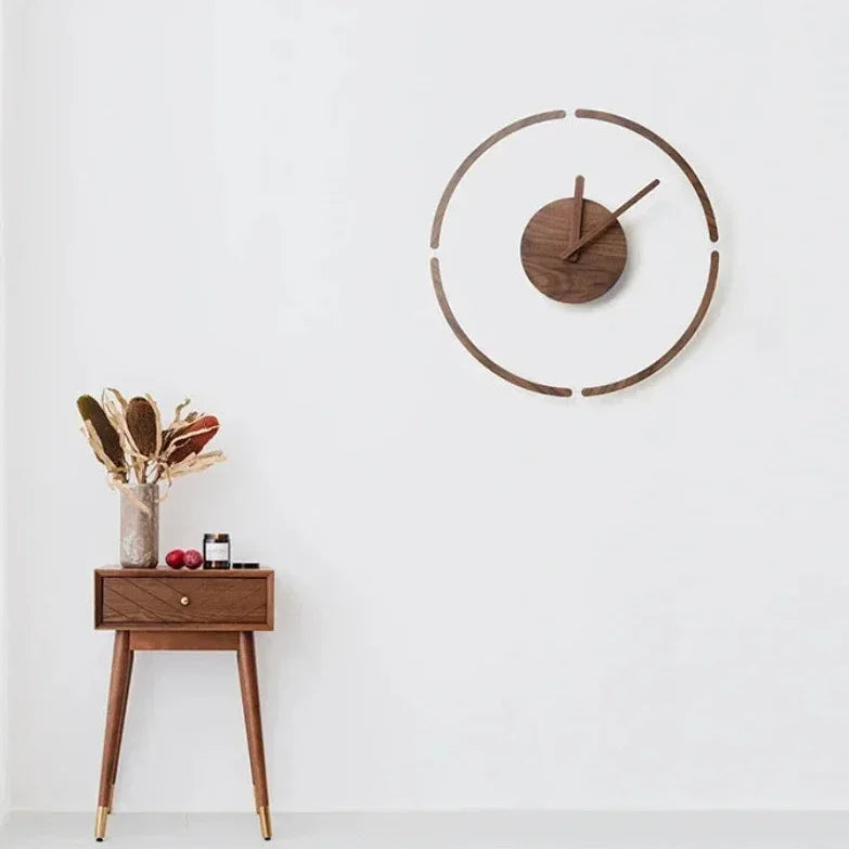 35.5cm Transparent Acrylic & Walnut Silent Quartz Wall Clock – view 5