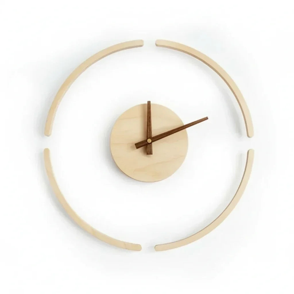 35.5cm Transparent Acrylic & Walnut Silent Quartz Wall Clock – view 7
