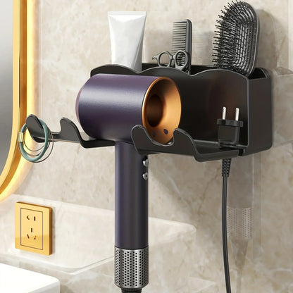 Adhesive Wall-Mounted Hair Dryer Holder – view 2