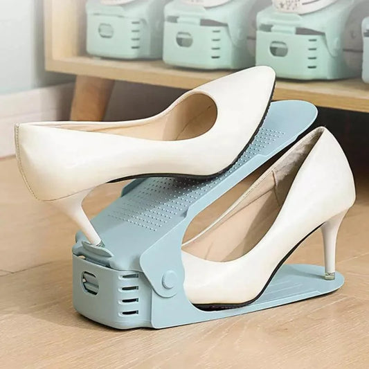 Adjustable shoe space-saving organisers set of 6