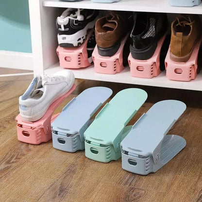Adjustable shoe space-saving organisers set of 6 – view 8