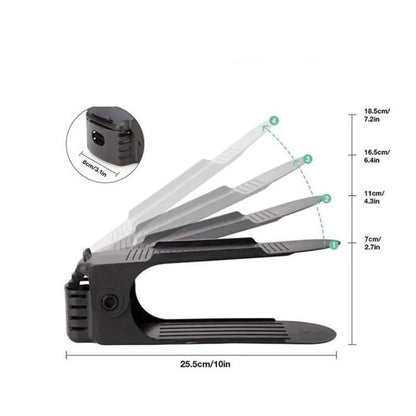 Adjustable shoe space-saving organisers set of 6 – view 15