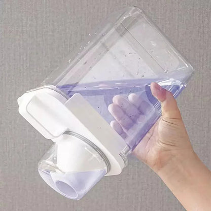 Airtight dry food dispenser with measuring cup – view 4