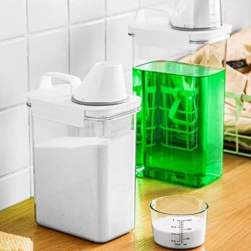 Airtight dry food dispenser with measuring cup – view 6