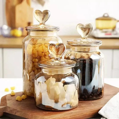 Airtight glass food storage jars with silicone seals