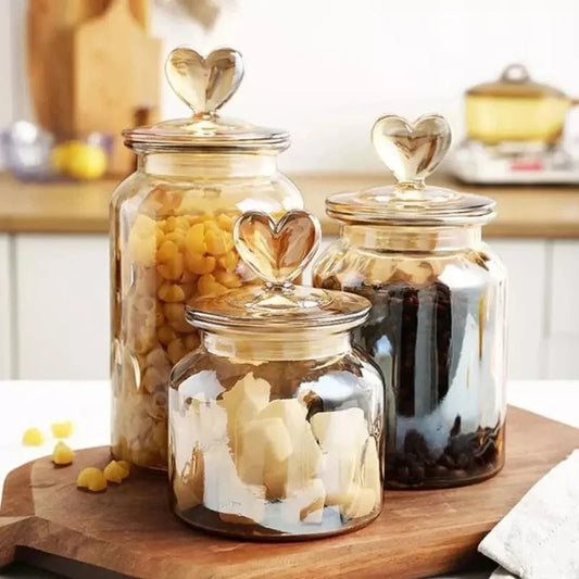 Airtight glass food storage jars with silicone seals