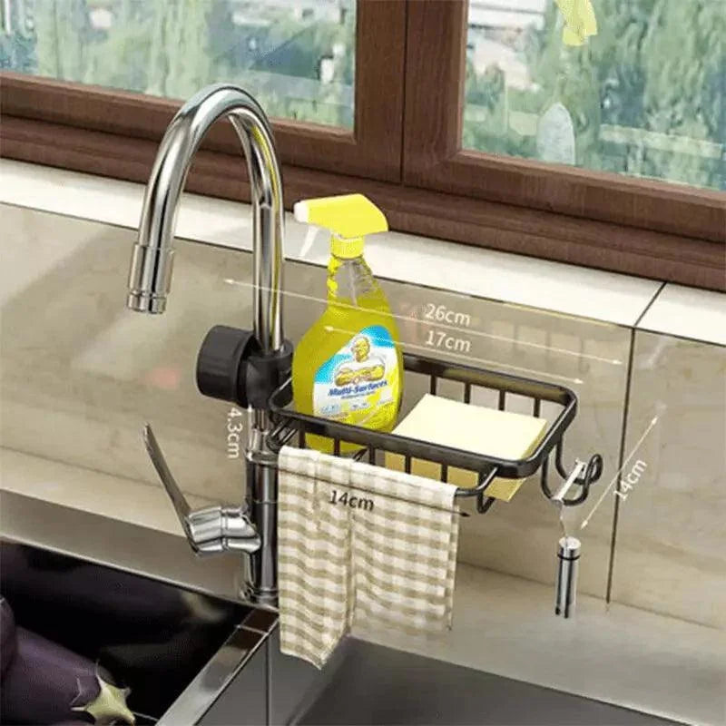 Aluminium kitchen sink caddy and sponge holder – view 5