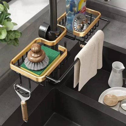 Aluminium kitchen sink caddy and sponge holder – view 6