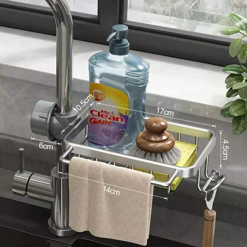 Aluminium kitchen sink caddy and sponge holder – view 9