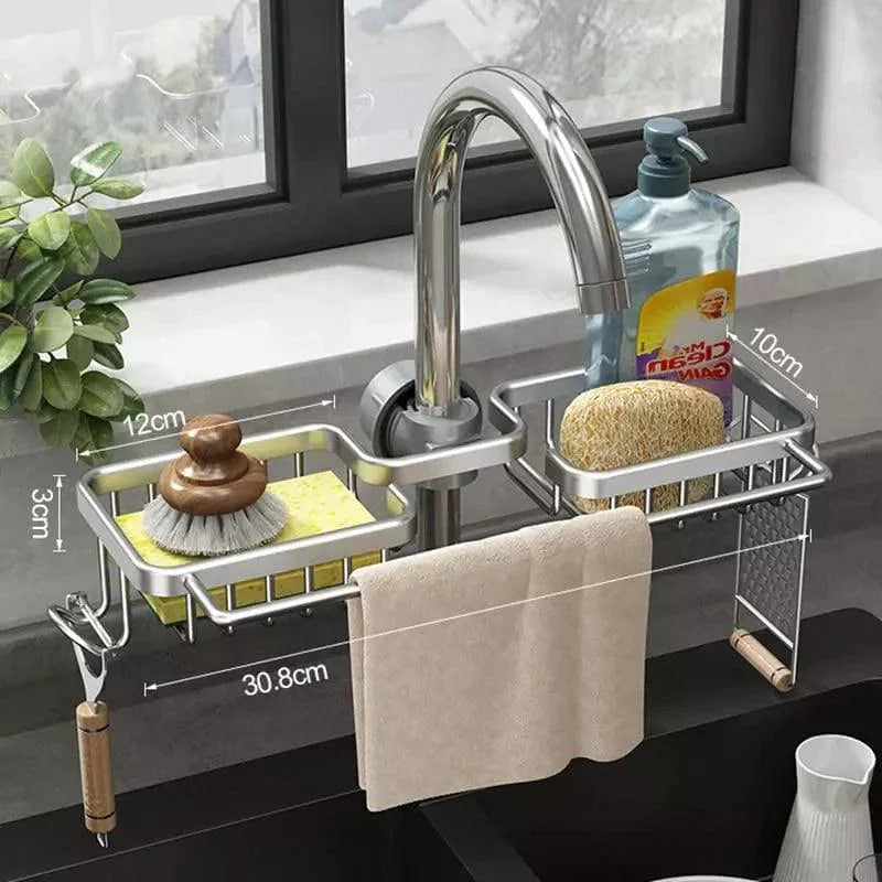 Aluminium kitchen sink caddy and sponge holder – view 10