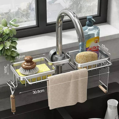 Aluminium kitchen sink caddy and sponge holder – view 10