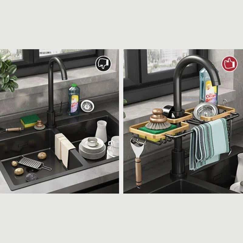 Aluminium kitchen sink caddy and sponge holder – view 11