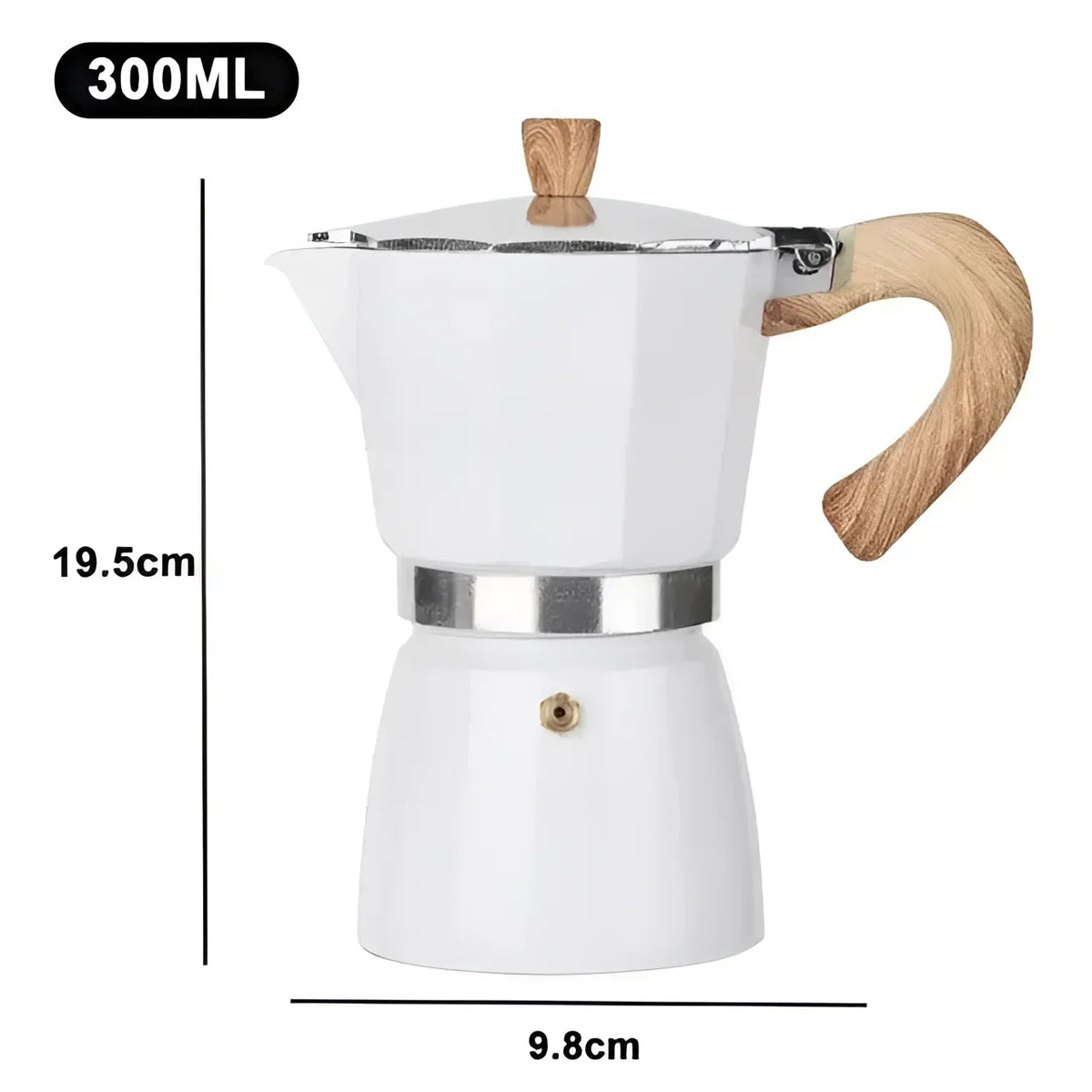 Aluminium Moka Pot with Wood Handle – view 4