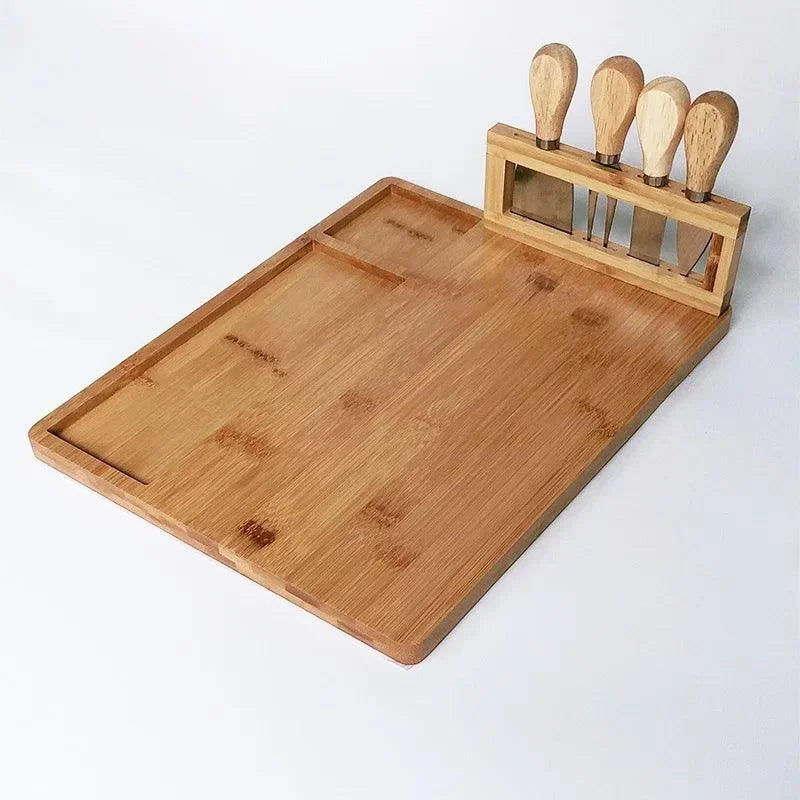 Bamboo Cheese Board with 4-Piece Knife Set – view 5