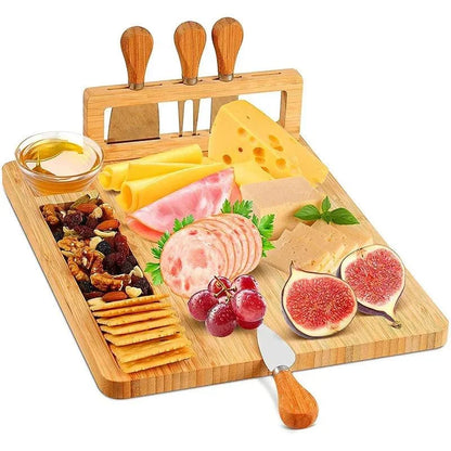 Bamboo Cheese Board with 4-Piece Knife Set – view 6
