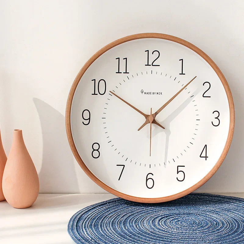30.5cm Bamboo & Wood Silent Sweep Wall Clock – view 3