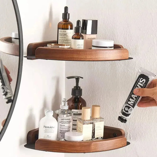 Bathroom corner shelf and towel ring collection