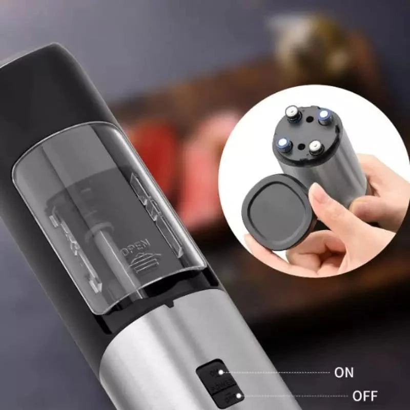 Battery-powered stainless steel pepper and spice grinder – view 5