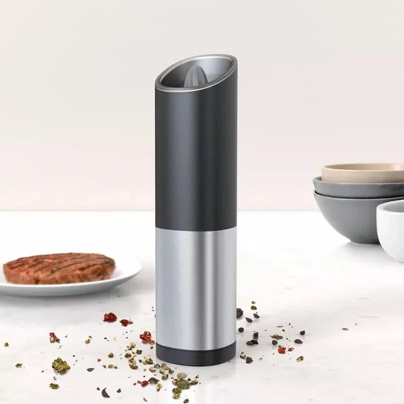 Battery-powered stainless steel pepper and spice grinder – view 6