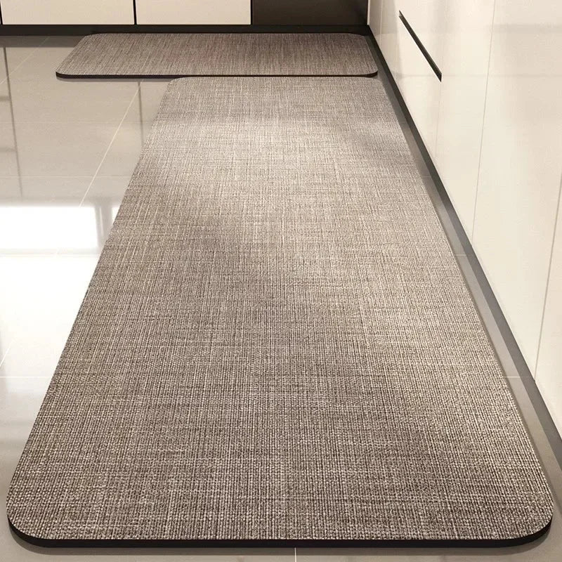 Beige Absorbent Kitchen and Bathroom Mat