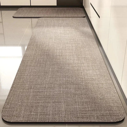 Beige Absorbent Kitchen and Bathroom Mat