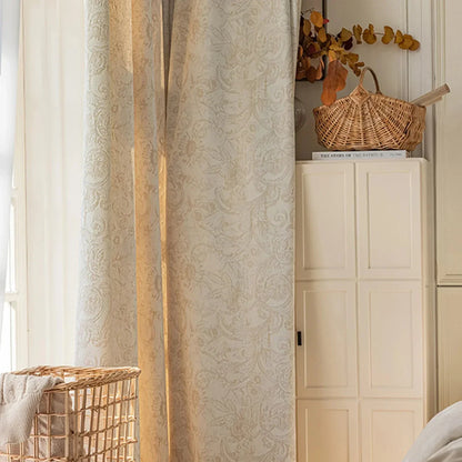 Beige Chenille Jacquard High-Shading Curtain Panel – view 8