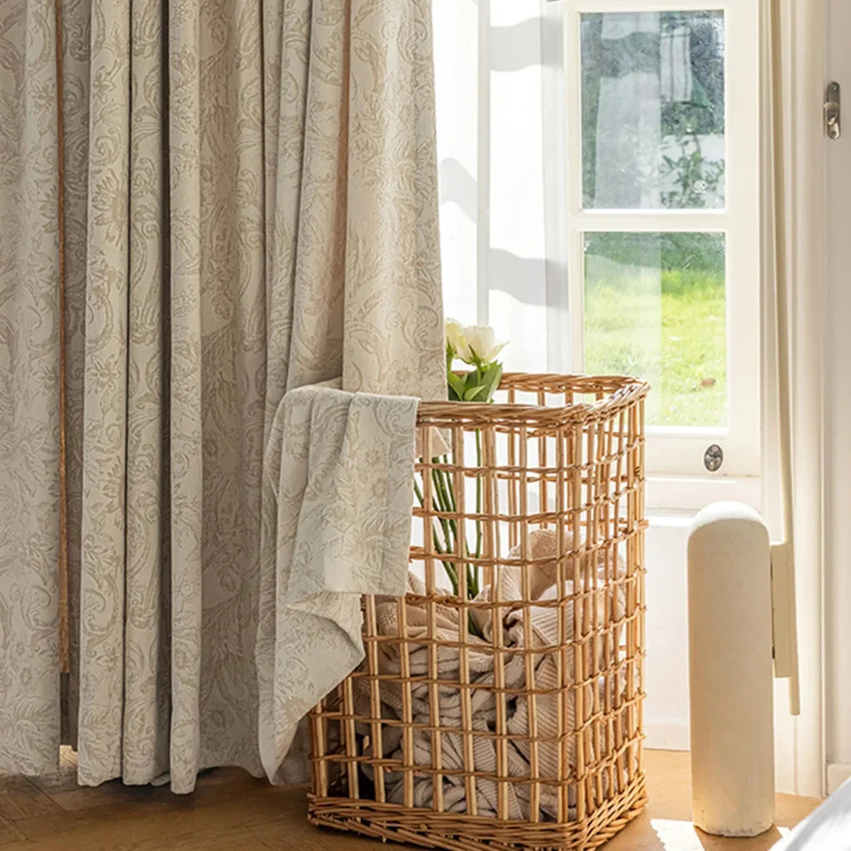 Beige Chenille Jacquard High-Shading Curtain Panel – view 9