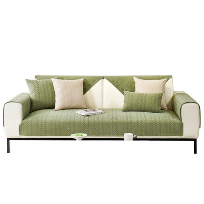 Beige Chenille Water-Resistant Sofa Protector – view 8