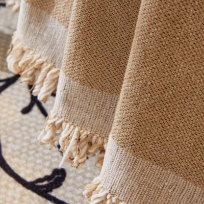 Beige Fringed Sofa Protector Throw – view 4