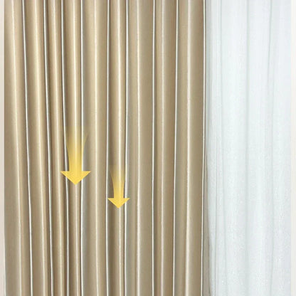 Beige High-Shading Satin Curtain Panel with Eyelets – view 4