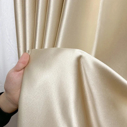 Beige High-Shading Satin Curtain Panel with Eyelets – view 7