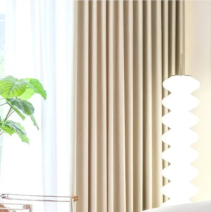 Beige High-Shading Satin Curtain Panel with Eyelets – view 9