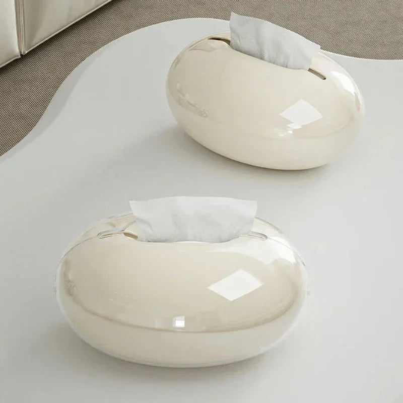 Beige Stone-Look Tissue Box Cover – view 6