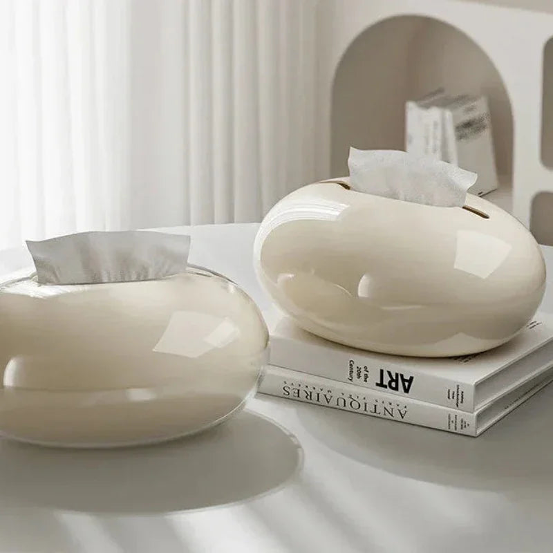 Beige Stone-Look Tissue Box Cover – view 7