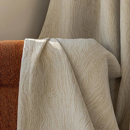 Beige Striped Jacquard 90% Blackout Curtain Panel – view 6