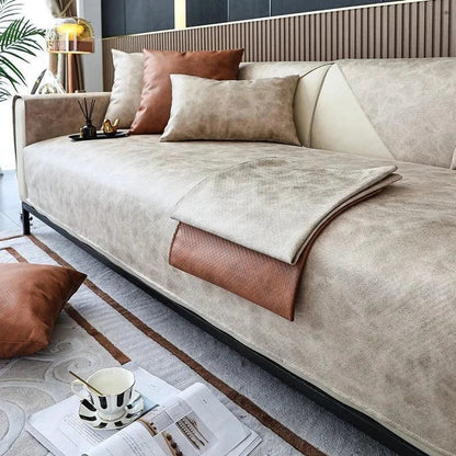 Beige Water- & Scratch-Resistant Sofa Protector