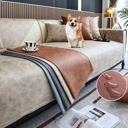 Beige Water- & Scratch-Resistant Sofa Protector – view 4