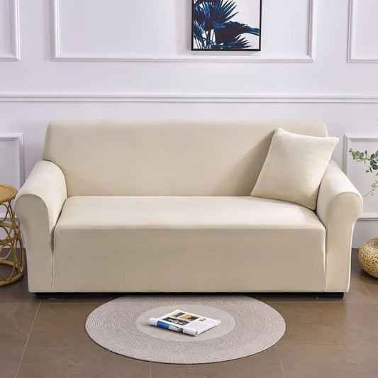 Beige waterproof spandex sofa seat cover