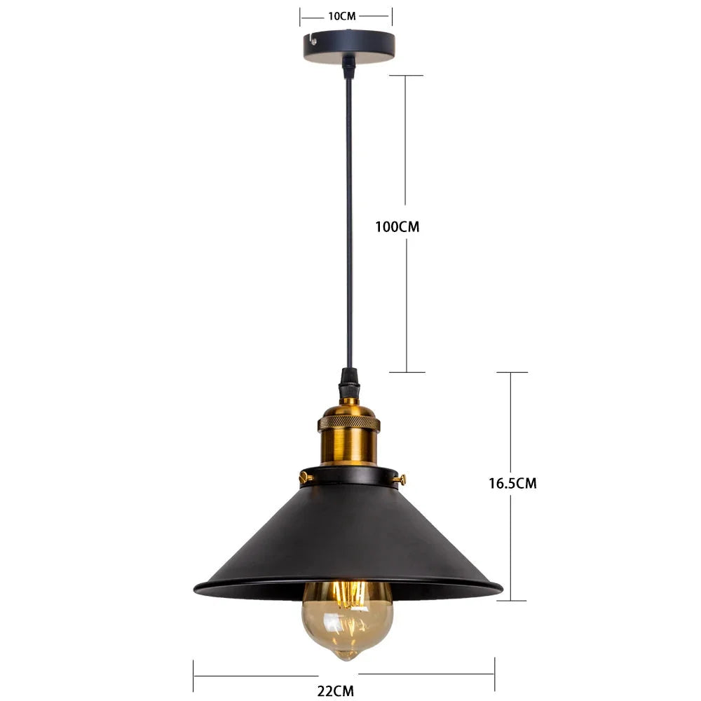 Black Iron Nordic Vintage Pendant Light – view 5