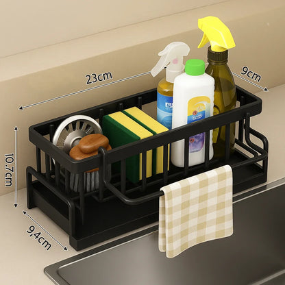 Black Kitchen Sink Caddy with Drain – view 2