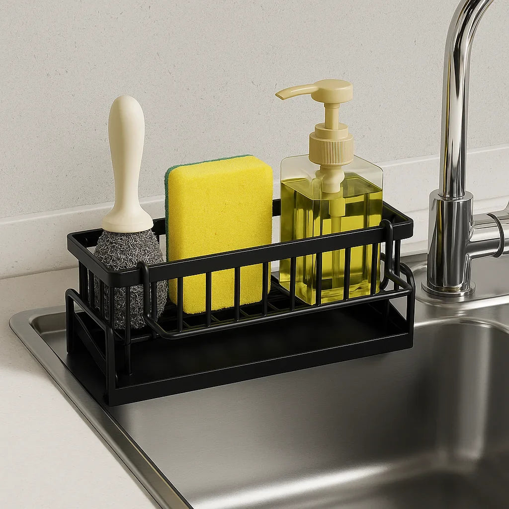 Black Kitchen Sink Caddy with Drain – view 5