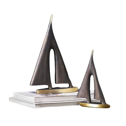Black Resin Sailboat Sculpture – view 6