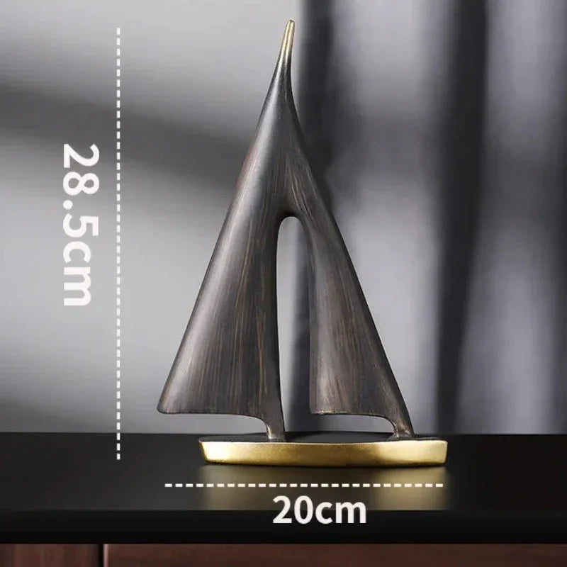 Black Resin Sailboat Sculpture – view 7