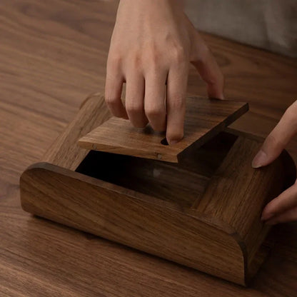 Solid Black Walnut Tissue Box Cover – view 3