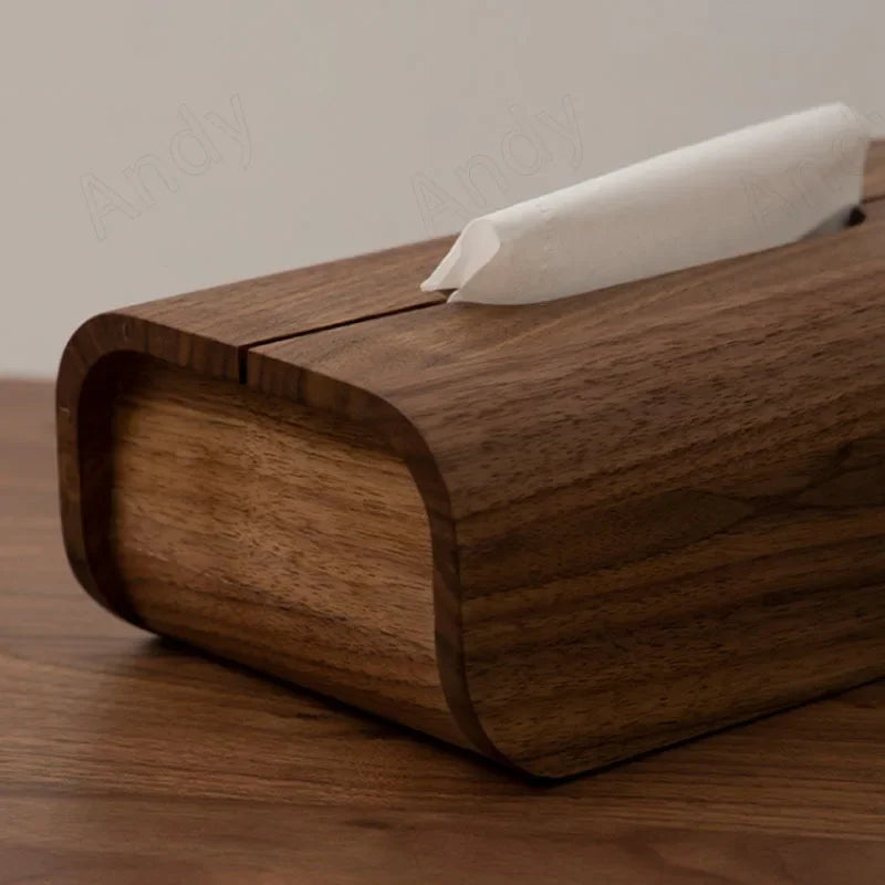 Solid Black Walnut Tissue Box Cover – view 4