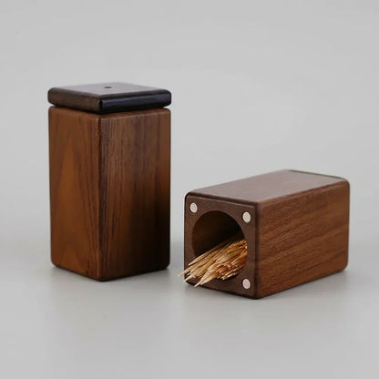 Black Walnut Magnetic Toothpick Holder
