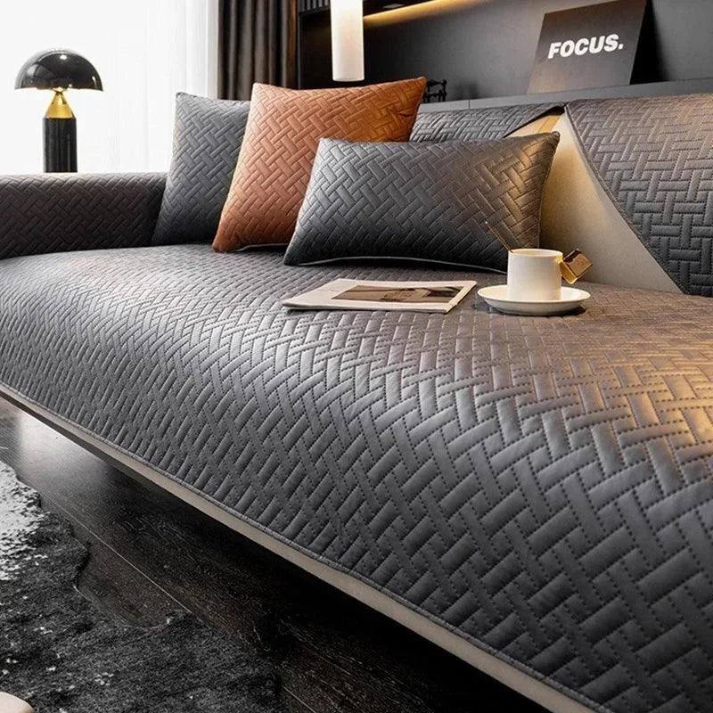 Black Water-Resistant Non-Slip Sofa Protector